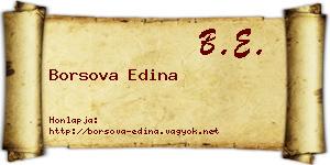 Borsova Edina névjegykártya